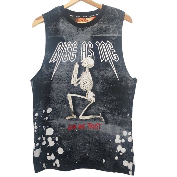 Rise As 1ne God We Trust Men's M Sleeveless T Shirt Paint Splash City Tour Dates - Picture 1 of 10